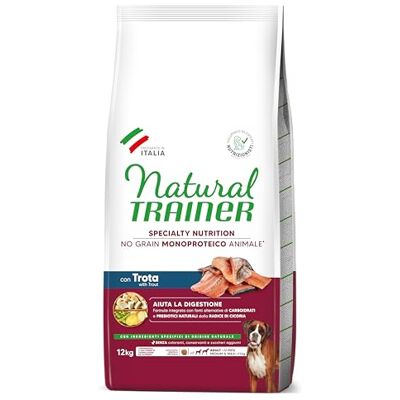 Trainer Natuurlijk Sensitive No Grain monoproteïnevoer voor middelgrote en volwassen honden met forel en aardappelen, 12 kg Trainer Natuurlijk Sensitive No Grain monoproteïnevoer voor middelgrote en volwassen honden met forel en aardappelen, 12 kg