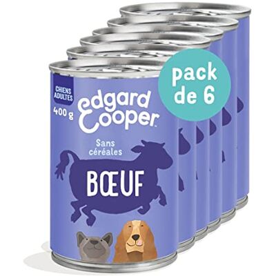 Edgard & Cooper Hondenvoer (rundvlees, 400 g x 6), zonder granen, vers vlees en hoogwaardige eiwitten, echte ingrediënten voor honden, hypoallergeen, zonder toegevoegde suiker Edgard & Cooper Hondenvoer (rundvlees, 400 g x 6), zonder granen, vers vlees en hoogwaardige eiwitten, echte ingrediënten voor honden, hypoallergeen, zonder toegevoegde suiker