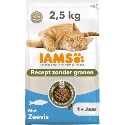 IAMS Advanced Nutrition 1+ Years droogvoer zonder granen met zeevis voor katten, 2,5 kg IAMS Advanced Nutrition 1+ Years droogvoer zonder granen met zeevis voor katten, 2,5 kg