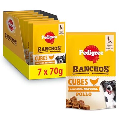 Pedigree Ranchos Cubes Kip Snack voor honden, smaak, kip, 7 x 70 g Pedigree Ranchos Cubes Kip Snack voor honden, smaak, kip, 7 x 70 g
