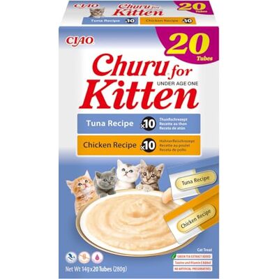 Inaba Churu Kat Leckers voor Kittens 20x14g Tonijn en Kip Inaba Churu Kat Leckers voor Kittens 20x14g Tonijn en Kip