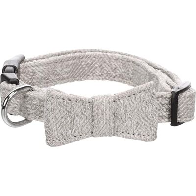 Flamingo Hond Halsband met strik Nelson Grijs XS 25-40cm 15mm Flamingo Hond Halsband met strik Nelson Grijs XS 25-40cm 15mm