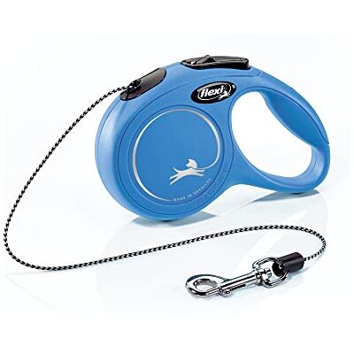 FLEXI Nieuwe klassieke intrekbare hondenriem (Cord), voor honden tot 8 kg, 3 m, extra klein, blauw FLEXI Nieuwe klassieke intrekbare hondenriem (Cord), voor honden tot 8 kg, 3 m, extra klein, blauw