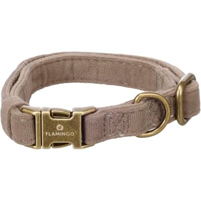 Flamingo Hond Halsband Janka Taupe S 30-45cm 15mm Flamingo Hond Halsband Janka Taupe S 30-45cm 15mm