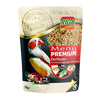 Riga Premium menu voor exotische vogels – mix van zaden, granen en fruit – rijk aan vitaminen en mineralen – ontwikkeld door dierenartsen – 1 kg Riga Premium menu voor exotische vogels – mix van zaden, granen en fruit – rijk aan vitaminen en mineralen – ontwikkeld door dierenartsen – 1 kg