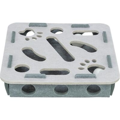TRIXIE Hole'n'Roll Box Kattenspeelgoed met bal, uitneembare speelbal, 30 x 30 x 7,5 cm TRIXIE Hole'n'Roll Box Kattenspeelgoed met bal, uitneembare speelbal, 30 x 30 x 7,5 cm