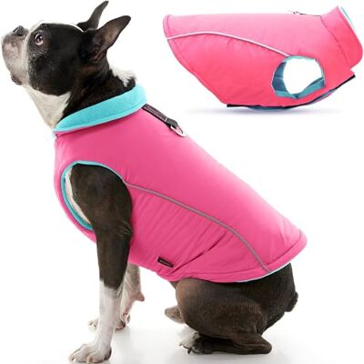 GOOBY Sportvest, fleece gevoerd, voor kleine honden, jas met koud weer, mantel met reflecterende voering, roze, XS GOOBY Sportvest, fleece gevoerd, voor kleine honden, jas met koud weer, mantel met reflecterende voering, roze, XS