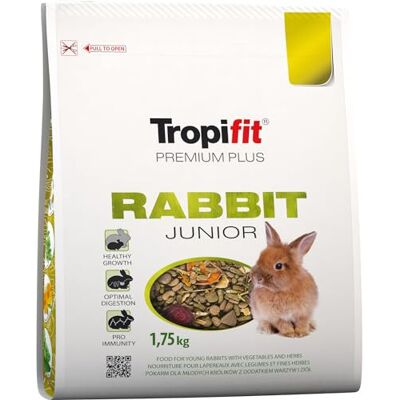 Tropifit RABBIT JUNIOR PREMIUM PLUS 1,75 kg Voer voor Jonge Konijnen met Groenten en Kruiden Tropifit RABBIT JUNIOR PREMIUM PLUS 1,75 kg Voer voor Jonge Konijnen met Groenten en Kruiden