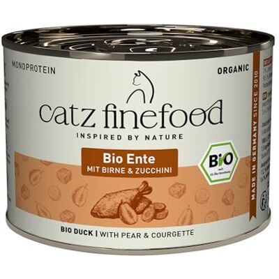 Catz finefood Bio kattenvoer eend N° 505 natvoer voor katten 6 x 200 g zonder granen en toegevoegde suiker (1,2 kg) Catz finefood Bio kattenvoer eend N° 505 natvoer voor katten 6 x 200 g zonder granen en toegevoegde suiker (1,2 kg)