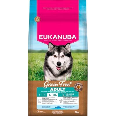 Eukanuba Hondenvoer granenvrij met vis voor grote rassen, premium droogvoer zonder granen voor volwassen honden, 3 kg Eukanuba Hondenvoer granenvrij met vis voor grote rassen, premium droogvoer zonder granen voor volwassen honden, 3 kg