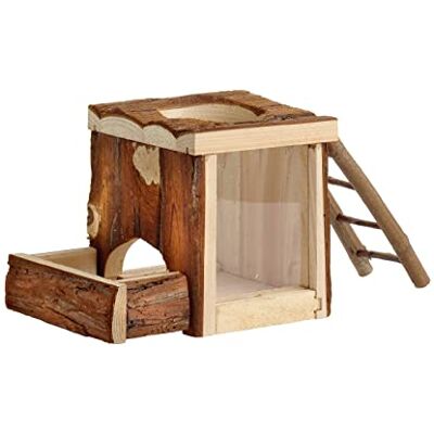 Dehner Accessoires voor kleine dieren Buddeltoren Castle, ca. 11,5 x 12,5 x 18 cm, hout, natuur Dehner Accessoires voor kleine dieren Buddeltoren Castle, ca. 11,5 x 12,5 x 18 cm, hout, natuur