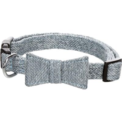 Flamingo Hond Halsband met strik Nelson Blauw S 30-45cm 15mm Flamingo Hond Halsband met strik Nelson Blauw S 30-45cm 15mm