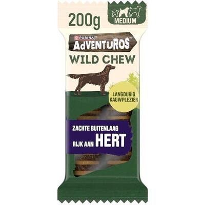Adventuros Wild Chew Medium Hert Hondensnacks (6 x 200g) Adventuros Wild Chew Medium Hert Hondensnacks (6 x 200g)