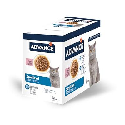 ADVANCE Natvoer voor volwassenen, gesteriliseerd met kalkoen, multipack, 12 x 85 g, totaal 1,02 kg ADVANCE Natvoer voor volwassenen, gesteriliseerd met kalkoen, multipack, 12 x 85 g, totaal 1,02 kg
