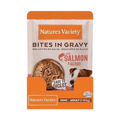 Natures variety Nature's Variety Snacks in saus, natvoer voor honden, zalm en kruiden, 24 x 100 g Natures variety Nature's Variety Snacks in saus, natvoer voor honden, zalm en kruiden, 24 x 100 g