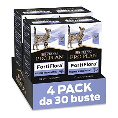 Pro Plan Forti Flora, aanvullend voer voor katten ter ondersteuning van de darmgezondheid, met probiotica, 4-pack (4 x 30 kauwtabletten) Pro Plan Forti Flora, aanvullend voer voor katten ter ondersteuning van de darmgezondheid, met probiotica, 4-pack (4 x 30 kauwtabletten)