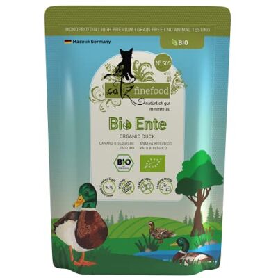 Catz finefood Organic Bio kattenvoer eend monoproteïne natvoer in biologische kwaliteit voor katten diervriendelijke voeding met 94% vleesgehalte Made in Germany (6 x 85 g) Catz finefood Organic Bio kattenvoer eend monoproteïne natvoer in biologische kwaliteit voor katten diervriendelijke voeding met 94% vleesgehalte Made in Germany (6 x 85 g)