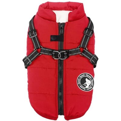 Gyuzh Jinpet Hondenjas met tuigje, winterjas voor honden, fleece hondenjas, waterdichte hondenjas met rits, hondenjas voor puppy's, kleine hondenkleding, hondenjas met reflecterend harnas voor kleine, Gyuzh Jinpet Hondenjas met tuigje, winterjas voor honden, fleece hondenjas, waterdichte hondenjas met rits, hondenjas voor puppy's, kleine hondenkleding, hondenjas met reflecterend harnas voor kleine,