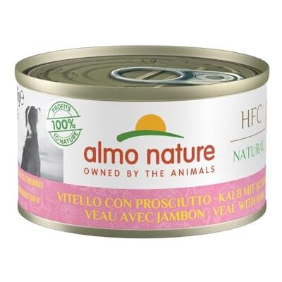almo nature HFC Natural – natvoer voor honden met kalf met ham, oorspronkelijk levensmiddelenkwaliteit en wordt nu gebruikt voor hondenvoeding. almo nature HFC Natural – natvoer voor honden met kalf met ham, oorspronkelijk levensmiddelenkwaliteit en wordt nu gebruikt voor hondenvoeding.