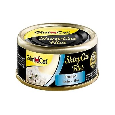 GimCat ShinyCat Filet tonijn Kattenvoer met malse filet zonder toegevoegde suikers, voor volwassen katten 24 blikken (24 x 70 g) GimCat ShinyCat Filet tonijn Kattenvoer met malse filet zonder toegevoegde suikers, voor volwassen katten 24 blikken (24 x 70 g)
