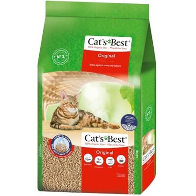 Cat's Best Originele kattenbakvulling, 100% plantaardige kattenbakvulling met maximale zuigkracht, bestrijdt geurtjes natuurlijk actief, 17,2 kg/40 l Cat's Best Originele kattenbakvulling, 100% plantaardige kattenbakvulling met maximale zuigkracht, bestrijdt geurtjes natuurlijk actief, 17,2 kg/40 l
