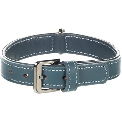 Flamingo Denver halsband + ijzeren blauw, S/M, 31-37 cm, 25 mm Flamingo Denver halsband + ijzeren blauw, S/M, 31-37 cm, 25 mm