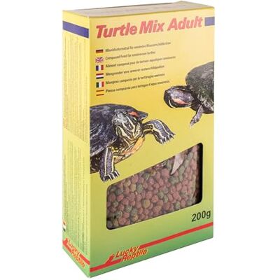 Lucky Reptile Turtle Mix Adult 200 g waterschildpadden voer met belangrijke eiwitten en vezels voer voor waterschildpadden met 3-pelletsysteem calciumrijk hoofdvoer Lucky Reptile Turtle Mix Adult 200 g waterschildpadden voer met belangrijke eiwitten en vezels voer voor waterschildpadden met 3-pelletsysteem calciumrijk hoofdvoer