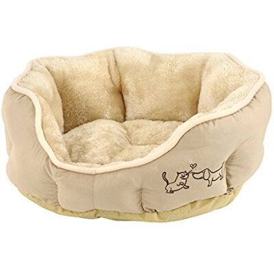 Dehner Favoriete hondenbed en kattenbed Sammy, ovaal, ca. 45 x 40 x 14 cm, polyester, beige Dehner Favoriete hondenbed en kattenbed Sammy, ovaal, ca. 45 x 40 x 14 cm, polyester, beige