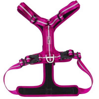 JACK AND VANILLA , Comfortabel en verstelbaar hondenharnas, modern en kleurrijk design, eenvoudig te bedienen, duurzaam voor outdooractiviteiten, maat L, kleur fuchsia, model Expeditie JACK AND VANILLA , Comfortabel en verstelbaar hondenharnas, modern en kleurrijk design, eenvoudig te bedienen, duurzaam voor outdooractiviteiten, maat L, kleur fuchsia, model Expeditie