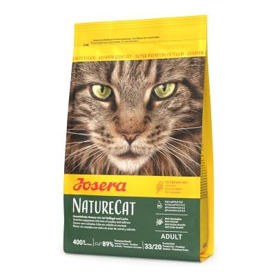 Josera NatureCat Kattenvoer met gevogelte- en zalmeiwitten, 1 x 400 g, super premium droogvoer voor volwassen katten, 1 stuk verpakt Josera NatureCat Kattenvoer met gevogelte- en zalmeiwitten, 1 x 400 g, super premium droogvoer voor volwassen katten, 1 stuk verpakt