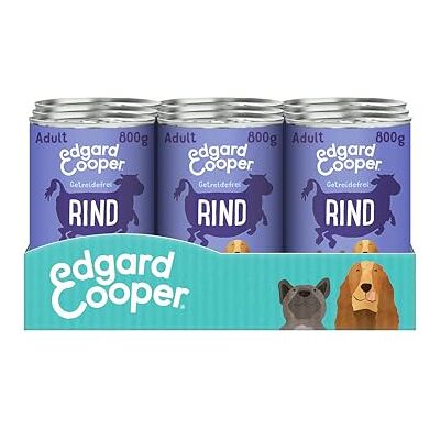 Edgard & Cooper Edgard Cooper Natvoer voor honden (rundvlees, 800 g x 6), nat hondenvoer, 800 g, graanvrij, natuurlijke ingrediënten en vers vlees, vol essentiële aminozuren Edgard & Cooper Edgard Cooper Natvoer voor honden (rundvlees, 800 g x 6), nat hondenvoer, 800 g, graanvrij, natuurlijke ingrediënten en vers vlees, vol essentiële aminozuren