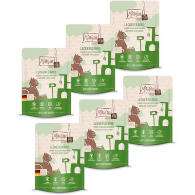 MjAMjAM Premium natvoer voor katten Quetschie Puur vleesplezier heerlijk rundvlees puur, pak van 6 (6 x 300 g), graanvrij met extra vlees MjAMjAM Premium natvoer voor katten Quetschie Puur vleesplezier heerlijk rundvlees puur, pak van 6 (6 x 300 g), graanvrij met extra vlees