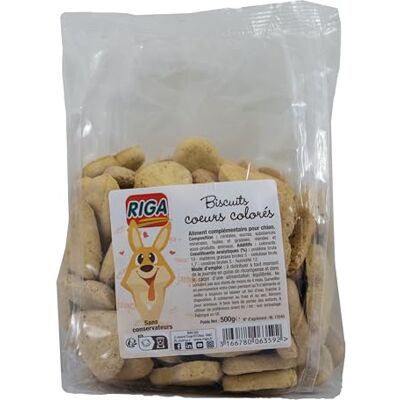 Riga Koekjes Gekleurde Harten Hondentraktatie Smakelijke Koekjes Vetarm Evenwichtige traktatie Hondenbeloning 500g Riga Koekjes Gekleurde Harten Hondentraktatie Smakelijke Koekjes Vetarm Evenwichtige traktatie Hondenbeloning 500g