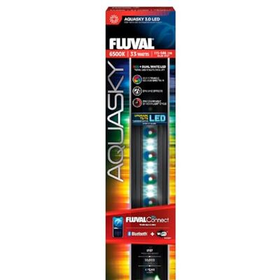 Fluval Aquasky 3.0 LED 33W zeewater aquariumverlichting 115-146 cm App-bediening, RGB + wit volledig spectrum, 24-uurs lichtcyclus, weereffecten, IP67-beschermingsklasse, voor beplante aquaria Fluval Aquasky 3.0 LED 33W zeewater aquariumverlichting 115-146 cm App-bediening, RGB + wit volledig spectrum, 24-uurs lichtcyclus, weereffecten, IP67-beschermingsklasse, voor beplante aquaria