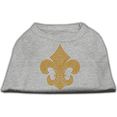 Mirage Pet Products Mirage Gold Fleur De Lis Rhinestone Pet Shirt, groot, grijs Mirage Pet Products Mirage Gold Fleur De Lis Rhinestone Pet Shirt, groot, grijs