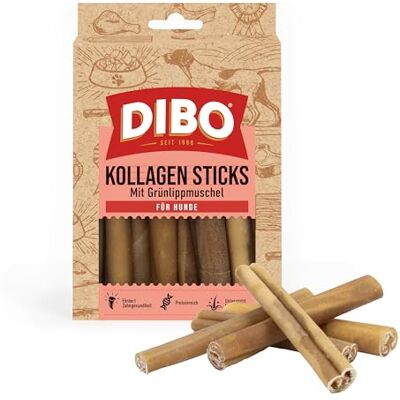 DIBO Collageen sticks met groenlipmossel, verpakking van 150 g, gewrichtsgezondheid, huid-, vacht- en tandverzorging voor honden, duurzame natuurlijke kauwsnack, 100% natuurlijke ingrediënten, DIBO Collageen sticks met groenlipmossel, verpakking van 150 g, gewrichtsgezondheid, huid-, vacht- en tandverzorging voor honden, duurzame natuurlijke kauwsnack, 100% natuurlijke ingrediënten,