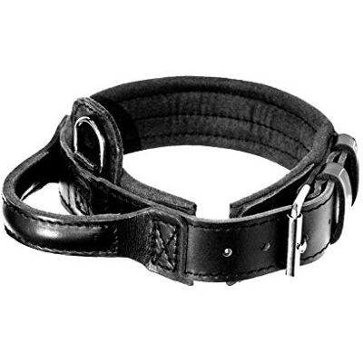 DINGO GEAR Dingo Redding Halsband - Lederen Halsband met Handvat Zwart DINGO GEAR Dingo Redding Halsband - Lederen Halsband met Handvat Zwart