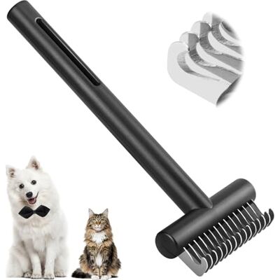 Euqvunn Dematting Comb voor Katten, Hondenborstel die Moeiteloos Klitten Ontwart en Doorhakt, Ontklitborstel voor Honden en Langharige Katten, Honden, Konijnen en Kleine Huisdieren Euqvunn Dematting Comb voor Katten, Hondenborstel die Moeiteloos Klitten Ontwart en Doorhakt, Ontklitborstel voor Honden en Langharige Katten, Honden, Konijnen en Kleine Huisdieren