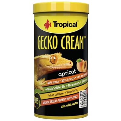 Tropical GECKO CREAM APRICOT 250ML / 125G Abrikoos voedsel voor gekko's en andere hagedissen Tropical GECKO CREAM APRICOT 250ML / 125G Abrikoos voedsel voor gekko's en andere hagedissen