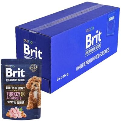 Brit Premium natvoer voor honden, kalkoenfilets en wortelen, 24 x 85 g Zachte kalkoenfilets in hartige saus, ondersteunt het welzijn, gemakkelijk verteerbaar, bevordert de hydratatie Brit Premium natvoer voor honden, kalkoenfilets en wortelen, 24 x 85 g Zachte kalkoenfilets in hartige saus, ondersteunt het welzijn, gemakkelijk verteerbaar, bevordert de hydratatie
