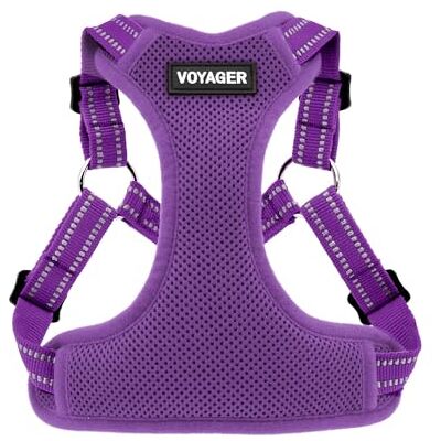 Best Pet Supplies Voyager by Volledig verstelbaar instap mesh harnas met reflecterende 3M biezen paars (bijpassende trim), klein 38 45 cm op borst, volledig verstelbaar, reflecterende banden, ademend luchtgaas, licht, sneldrogend Best Pet Supplies Voyager by Volledig verstelbaar instap mesh harnas met reflecterende 3M biezen paars (bijpassende trim), klein 38 45 cm op borst, volledig verstelbaar, reflecterende banden, ademend luchtgaas, licht, sneldrogend
