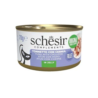 Schesir In jelly, tonijn met ritssluiting, 12 x 70 g in zak, compleet natvoer voor katten, dierproefvrij, zonder conserveringsmiddelen, duurzame vismodus Schesir In jelly, tonijn met ritssluiting, 12 x 70 g in zak, compleet natvoer voor katten, dierproefvrij, zonder conserveringsmiddelen, duurzame vismodus