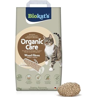 Biokat's Organic Care Wood Fibres 3 kg fijn klonterend kattenbakvulling van hernieuwbare en biologisch afbreekbare plantenvezels 1 zak (1 x 3 kg) Biokat's Organic Care Wood Fibres 3 kg fijn klonterend kattenbakvulling van hernieuwbare en biologisch afbreekbare plantenvezels 1 zak (1 x 3 kg)