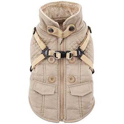 Puppia Wilkes winterjas voor honden, beige, maat L Puppia Wilkes winterjas voor honden, beige, maat L