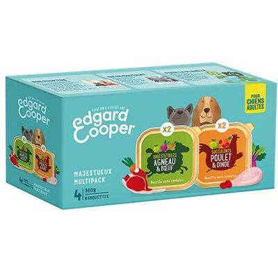 Edgard & Cooper Natvoer voor honden, natvoer zonder granen, (multipack 4 x 300 g kip, lam), vers vlees en eiwitten, hypoallergeen, zonder toegevoegde suiker, voer in doos voor volwassen honden Edgard & Cooper Natvoer voor honden, natvoer zonder granen, (multipack 4 x 300 g kip, lam), vers vlees en eiwitten, hypoallergeen, zonder toegevoegde suiker, voer in doos voor volwassen honden
