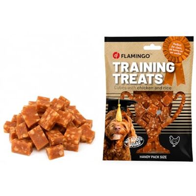 Flamingo Trainingssnack kippen & rijst kubussen 60 g Flamingo Trainingssnack kippen & rijst kubussen 60 g