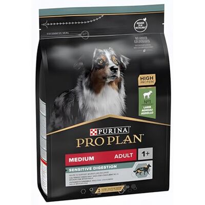 Pro Plan Purina Medium Adult Sensitive Digestion, droogvoer voor honden, rijk aan lam, voor gevoelige honden, per stuk verpakt (1 x 10 kg) Pro Plan Purina Medium Adult Sensitive Digestion, droogvoer voor honden, rijk aan lam, voor gevoelige honden, per stuk verpakt (1 x 10 kg)