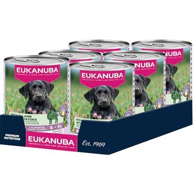 Eukanuba Puppyvoer Nat met lam en aardappelen, granenvrij premium natvoer voor junior honden, 6 x 400 g blikken Eukanuba Puppyvoer Nat met lam en aardappelen, granenvrij premium natvoer voor junior honden, 6 x 400 g blikken