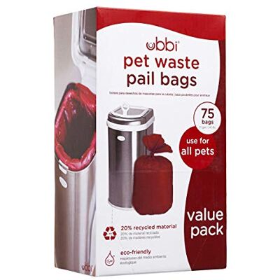 Ubbi Huisdier afval emmer zakken, kat kattenbak reinigingsoplossing, rood 75ct voordeelverpakking Ubbi Huisdier afval emmer zakken, kat kattenbak reinigingsoplossing, rood 75ct voordeelverpakking
