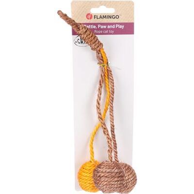 Flamingo Kattenspeelgoed "Justo Balle bruin en geel" – ideaal voor Maine Coon, Siamees, British Shorthair en Ragdoll, interactief en duurzaam Flamingo Kattenspeelgoed "Justo Balle bruin en geel" – ideaal voor Maine Coon, Siamees, British Shorthair en Ragdoll, interactief en duurzaam